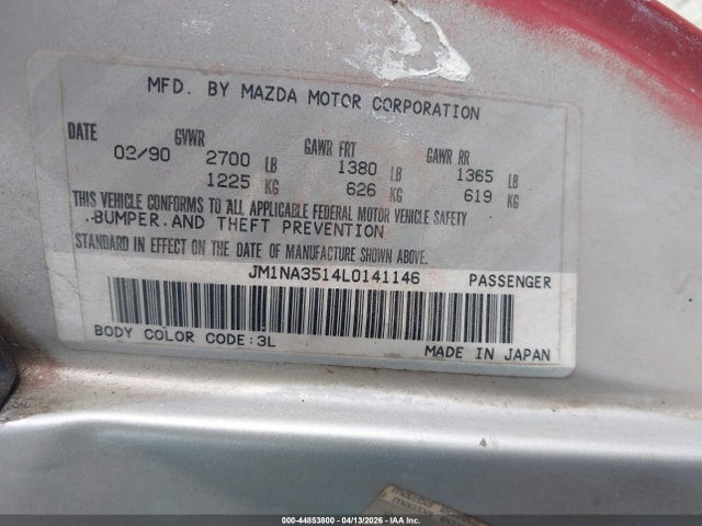 Aukcja sprzedaży 1990 Mazda Mx-5 Miata, vin: JM1NA3514L0141146, numer aukcji: 44853800