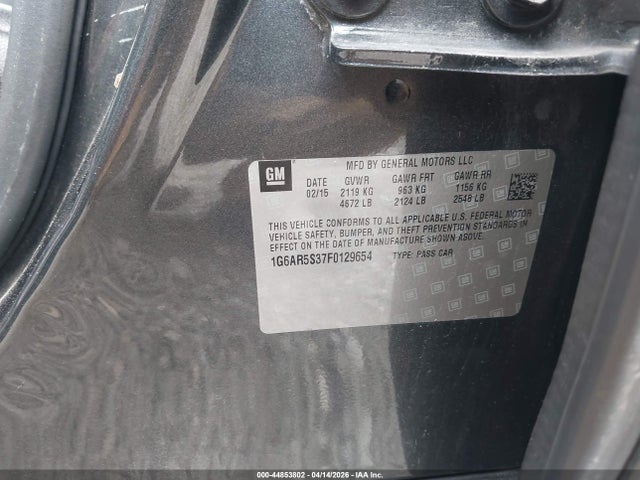 Продаж на аукціоні авто 2015 Cadillac Cts Luxury, vin: 1G6AR5S37F0129654, номер лоту: 44853802