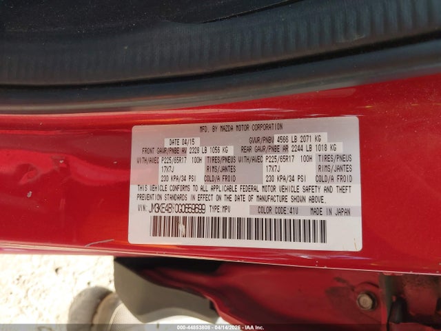 JM3KE4BY0G0659699 Mazda CX-5 SPORT