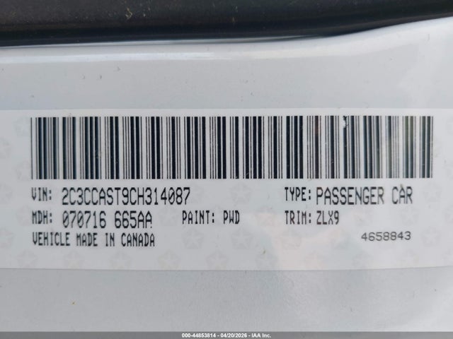 44853814 :رقم المزاد ، 2C3CCAST9CH314087 vin ، 2012 Chrysler 300c Luxury Series Awd مزاد بيع