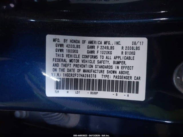 1HGCR2F37HA288378 Honda ACCORD LX