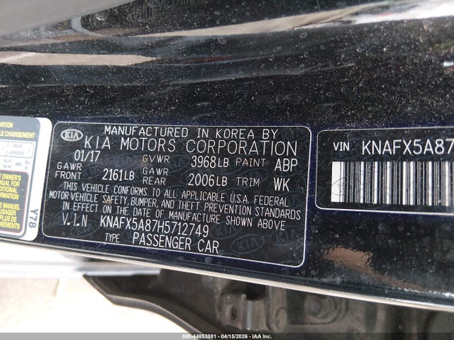 Продаж на аукціоні авто 2017 Kia Forte Ex, vin: KNAFX5A87H5712749, номер лоту: 44853881