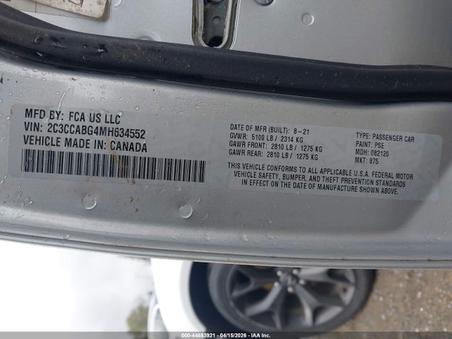 Продажа на аукционе авто 2021 Chrysler 300 300s, vin: 2C3CCABG4MH634552, номер лота: 44853921