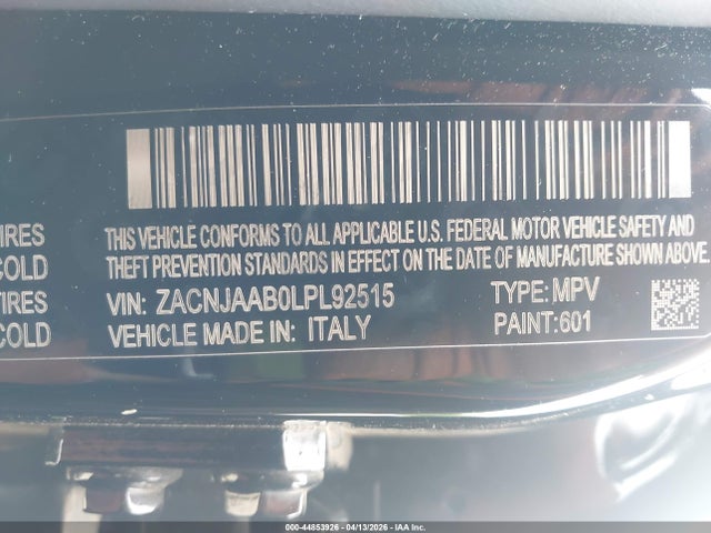 Продаж на аукціоні авто 2020 Jeep Renegade Jeepster Fwd, vin: ZACNJAAB0LPL92515, номер лоту: 44853926