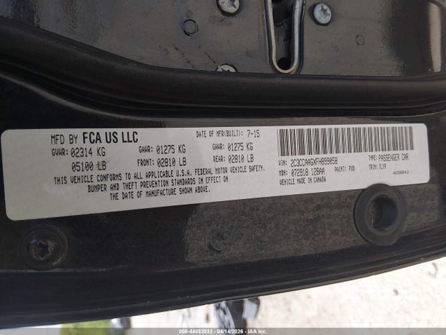 Продажа на аукционе авто 2015 Chrysler 300 Limited, vin: 2C3CCAAGXFH899058, номер лота: 44853933