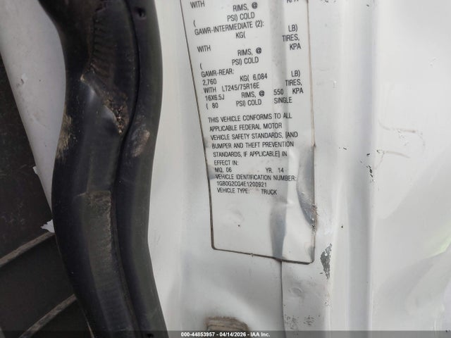 Aukcja sprzedaży 2014 Chevrolet Express Cutaway 3500, vin: 1GB0G2CG4E1200921, numer aukcji: 44853957