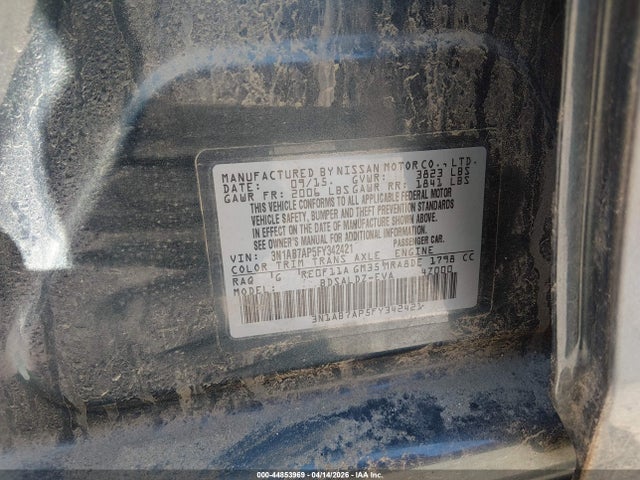44853969 :رقم المزاد ، 3N1AB7AP5FY342421 vin ، 2015 Nissan Sentra Sv مزاد بيع