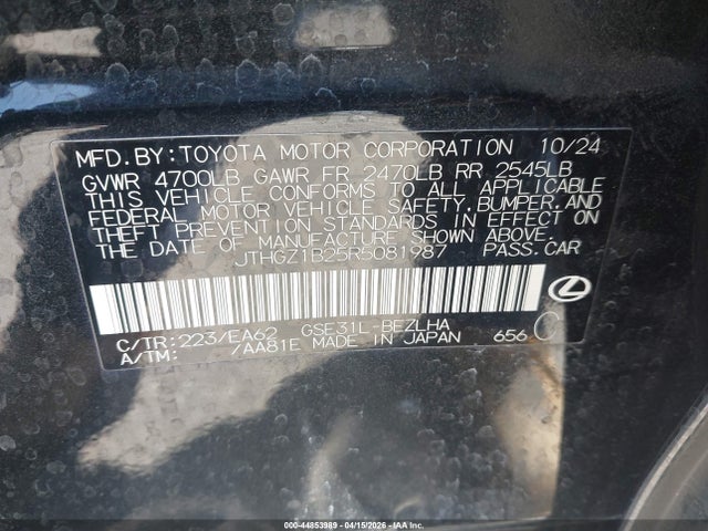 2024 LEXUS IS 350 JTHGZ1B25R5081987 Photo 8