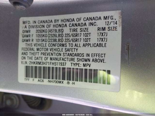 2015 HONDA CR-V 2HKRM3H71FH511937 Photo 8