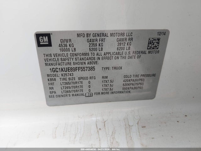 1GC1KUE89FF557385 Chevrolet Silverado 2500hd Wt