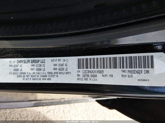 Aukcja sprzedaży 2012 Chrysler 200 S, vin: 1C3CCBHG4CN145829, numer aukcji: 44854052