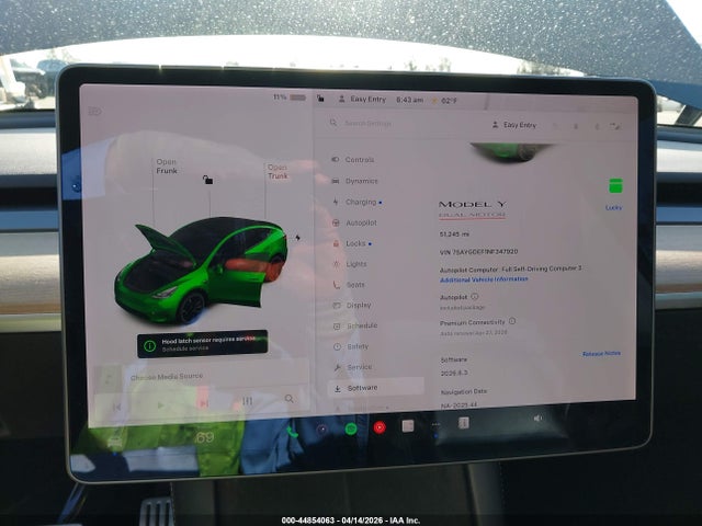 Aukcja sprzedaży 2022 Tesla Model Y Performance Dual Motor All-wheel Drive, vin: 7SAYGDEF1NF347920, numer aukcji: 44854063