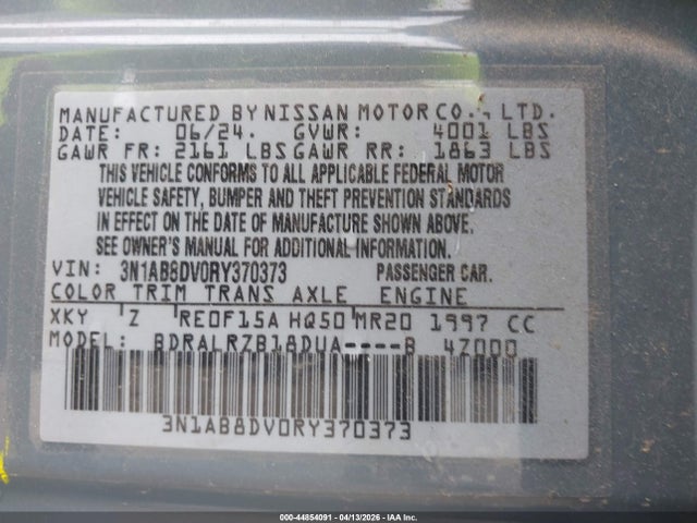 Aukcja sprzedaży 2024 Nissan Sentra Sr Xtronic Cvt, vin: 3N1AB8DV0RY370373, numer aukcji: 44854091