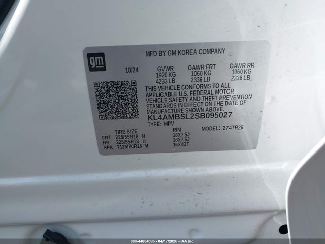 44854095 :رقم المزاد ، KL4AMBSL2SB095027 vin ، 2025 Buick Encore Gx Preferred Fwd مزاد بيع