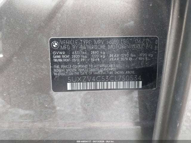 Продаж на аукціоні авто 2012 Bmw X5 Xdrive35i/xdrive35i Premium/xdrive35i Sport Activity, vin: 5UXZV4C53CL750534, номер лоту: 44854117
