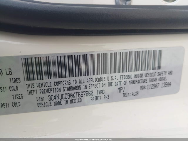3C4NJCCB0KT667660 Jeep Compass High Altitude Fwd
