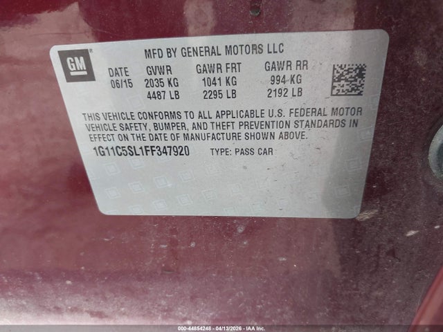 2015 CHEVROLET MALIBU 1G11C5SL1FF347920 Photo 8