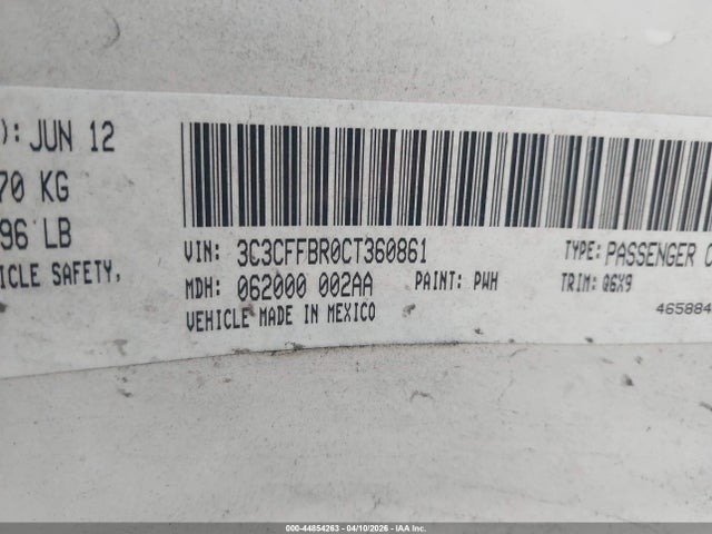 2012 FIAT 500 3C3CFFBR0CT360861 Photo 8