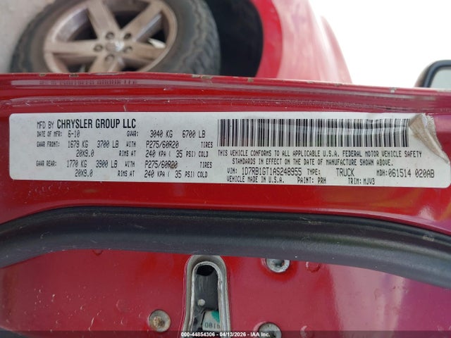 Продаж на аукціоні авто 2010 Dodge Ram 1500 Slt/sport/trx, vin: 1D7RB1GT1AS248955, номер лоту: 44854306