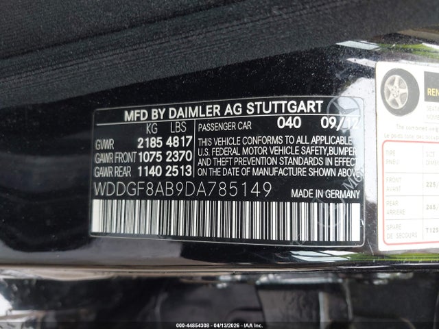 Aukcja sprzedaży 2013 Mercedes-benz C 300 Sport 4matic, vin: WDDGF8AB9DA785149, numer aukcji: 44854308