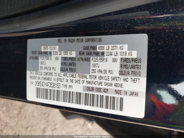 44854382 :رقم المزاد ، JM3KE4DY4F0538153 vin ، 2015 Mazda Cx-5 Grand Touring مزاد بيع