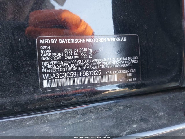 44854416 :رقم المزاد ، WBA3C3C59EF987325 vin ، 2014 Bmw 320i Xdrive مزاد بيع