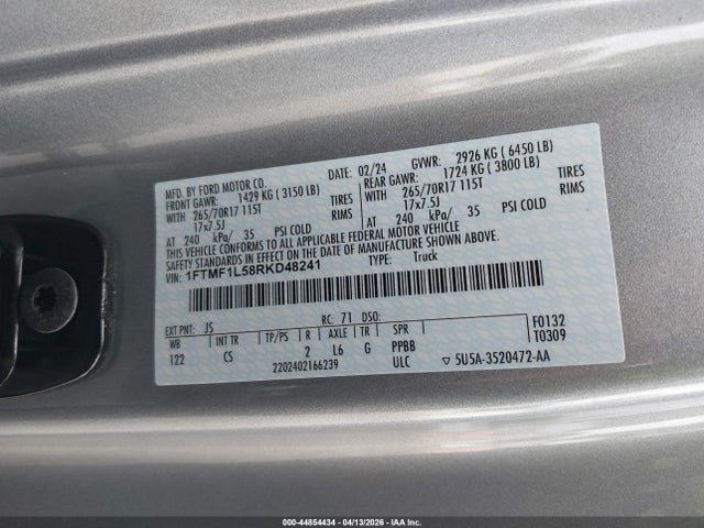 1FTMF1L58RKD48241 Ford F-150 Xl