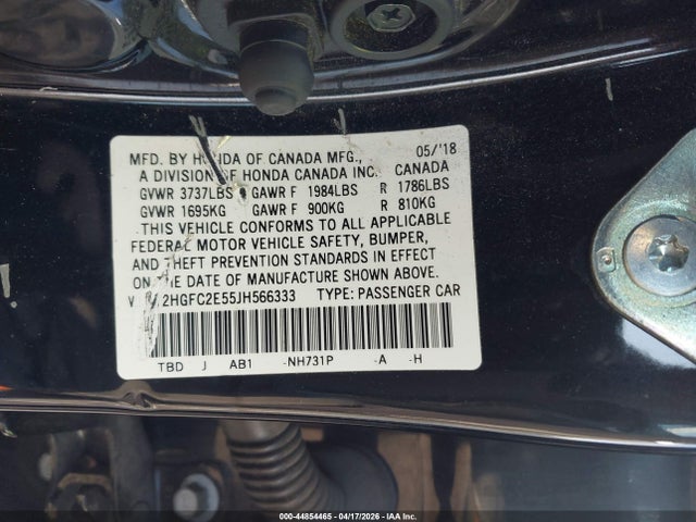 2HGFC2E55JH566333 Honda Civic Lx