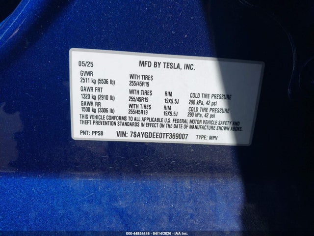 7SAYGDEE0TF369007 Tesla Model Y All-wheel Drive/long Range Launch Series/premium All-wheel Drive