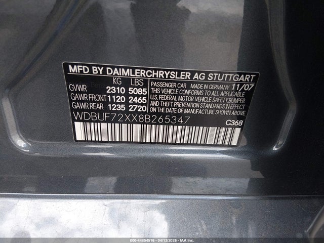 Продаж на аукціоні авто 2008 Mercedes-benz E 550, vin: WDBUF72XX8B265347, номер лоту: 44854516