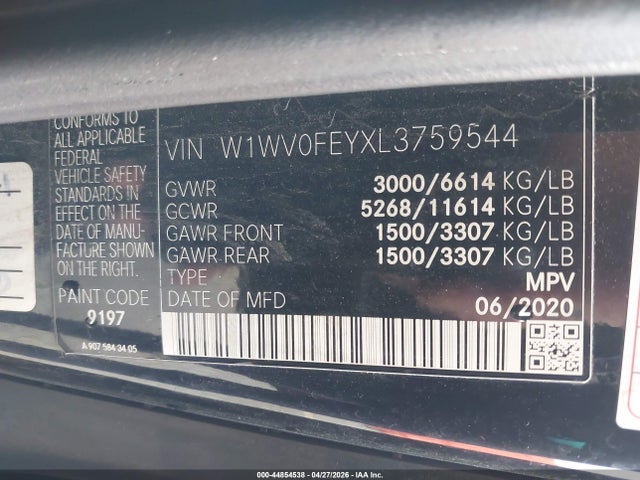 W1WV0FEYXL3759544 Mercedes-Benz Metris