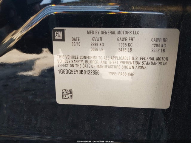 Aukcja sprzedaży 2011 Cadillac Cts Luxury, vin: 1G6DG5EY0B0122856, numer aukcji: 44854599