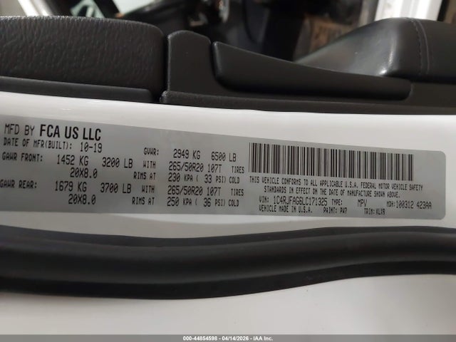 Продажа на аукционе авто 2020 Jeep Grand Cherokee Altitude 4x4, vin: 1C4RJFAG6LC171325, номер лота: 44854598