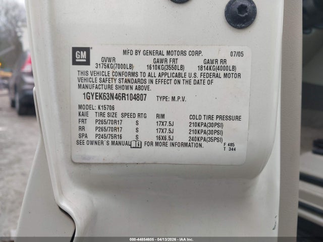 2006 CADILLAC ESCALADE 1GYEK63N46R104807 Photo 8