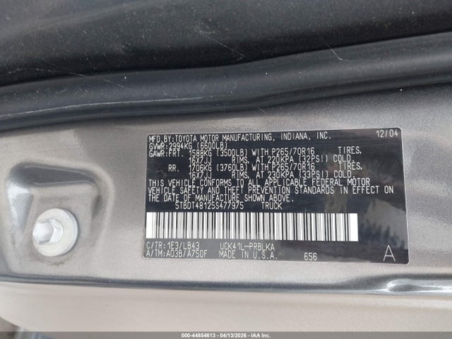 2005 TOYOTA TUNDRA 5TBDT48125S477975 Photo 8