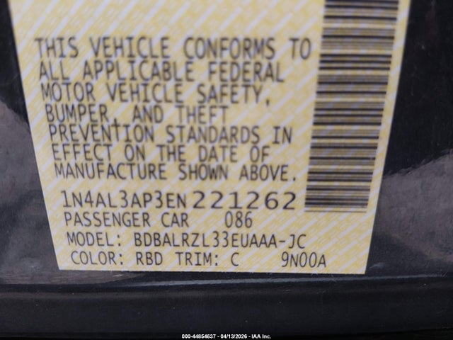1N4AL3AP3EN221262 Nissan Altima 2.5 S