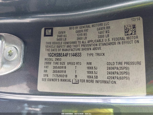Chevrolet Colorado Lt 2015 1GCHSBEA4F1144633 Image 9