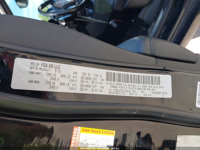 44854704 :رقم المزاد ، 1C4SDJCT6LC155132 vin ، 2020 Dodge Durango R/t Awd مزاد بيع