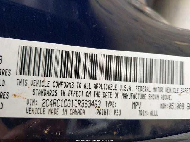 Продажа на аукционе авто 2012 Chrysler Town & Country Touring-l, vin: 2C4RC1CG1CR363463, номер лота: 44854724