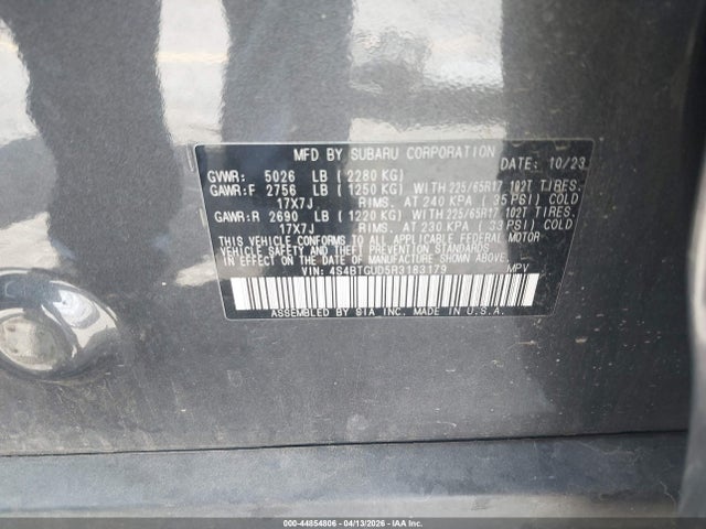 Продажа на аукционе авто 2024 Subaru Outback Wilderness, vin: 4S4BTGUD5R3183179, номер лота: 44854806
