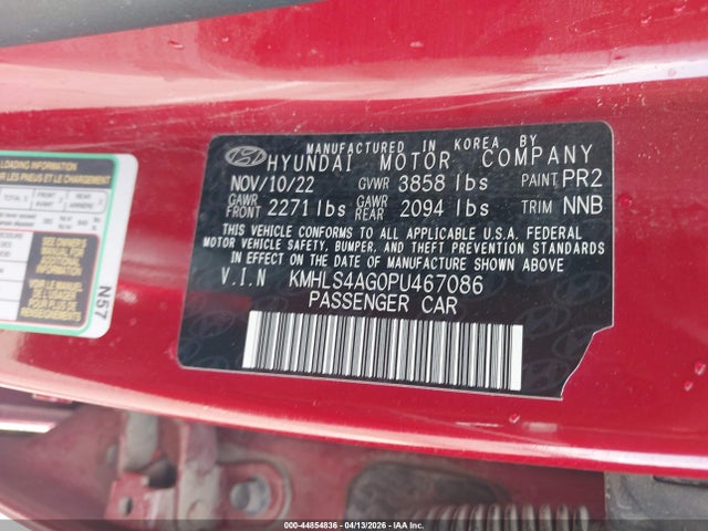 KMHLS4AG0PU467086 Hyundai ELANTRA SEL