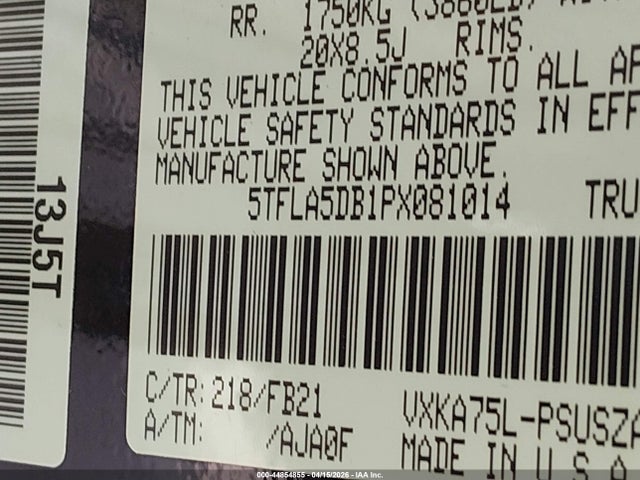 Toyota Tundra Sr5 2023 5TFLA5DB1PX081014 Image 9