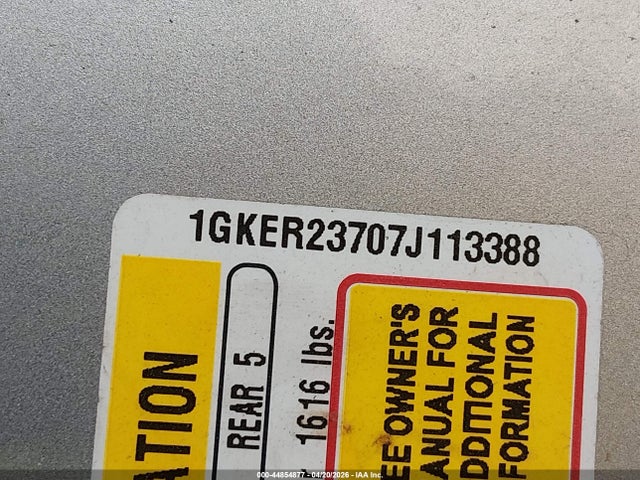 Aukcja sprzedaży 2007 Gmc Acadia Slt-1, vin: 1GKER23707J113388, numer aukcji: 44854877