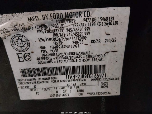 1FAHP2J89FG165971 Ford Taurus Limited