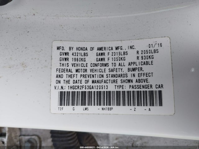 1HGCR2F53GA120513 Honda Accord Sport