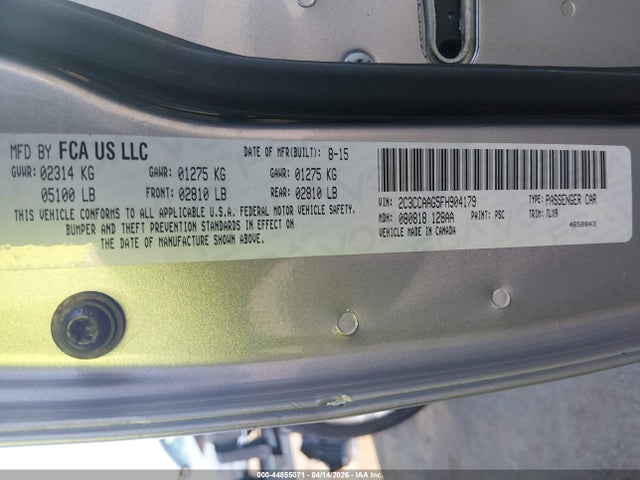 44855071 :رقم المزاد ، 2C3CCAAG5FH904179 vin ، 2015 Chrysler 300 Limited مزاد بيع