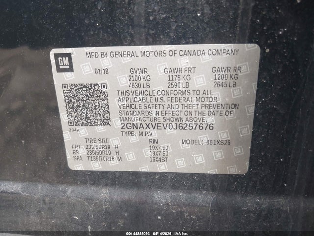 2GNAXVEV0J6257676 Chevrolet Equinox Premier