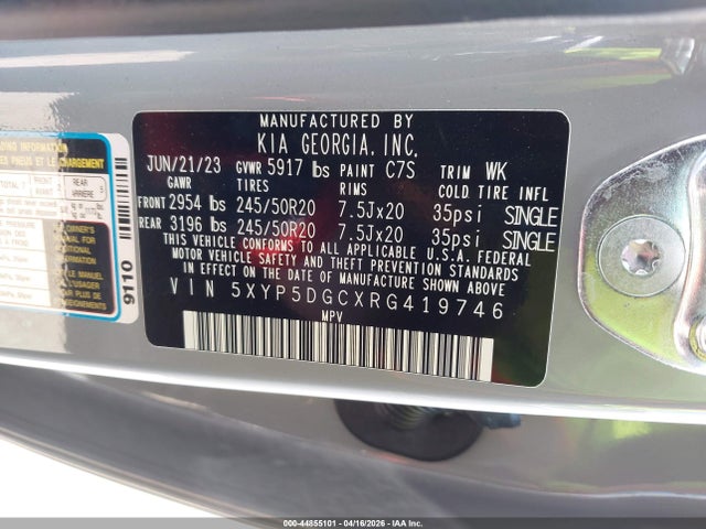 Aukcja sprzedaży 2024 Kia Telluride Sx X-line, vin: 5XYP5DGCXRG419746, numer aukcji: 44855101