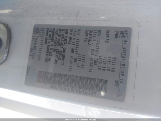 Nissan NV200 SV 2015 3N6CM0KN8FK691609 Image 9