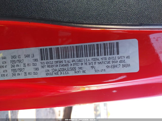 1C4HJWDG6HL615026 Jeep Wrangler Unlimited Sport 4x4